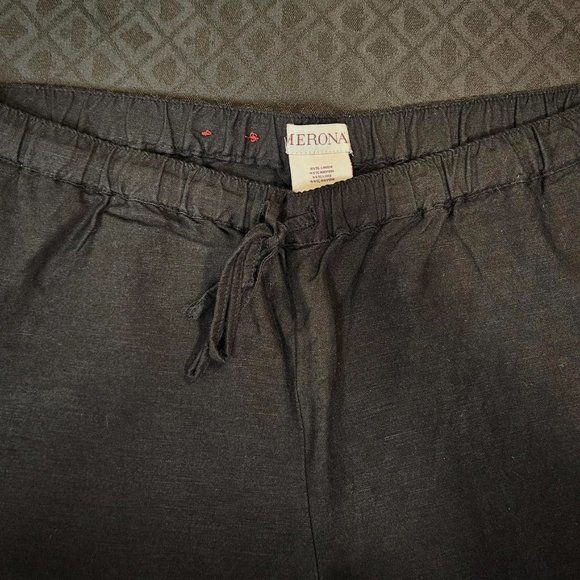 NWOT Black Linen Wide Leg Pants - Picture 2 of 4